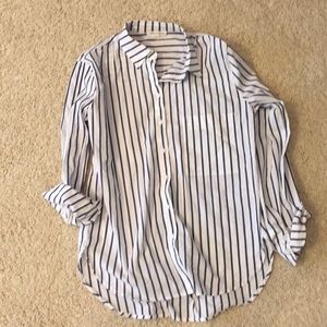 Cotton button down striped shirt